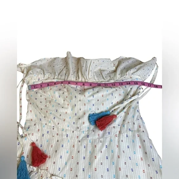 Red Carter Anthropologie Strapless Ruffled Asymmetrical Dress women’s Size L - Picture 11 of 16